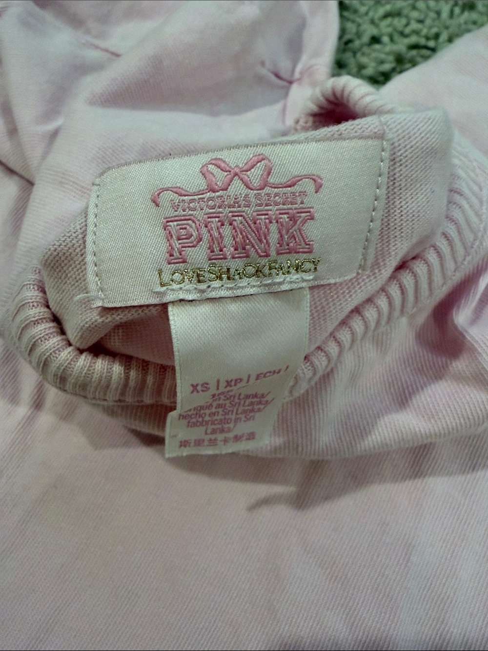 LoveShackFancy Pink Short Sleeve Tee with Glitter Dog and Yellow Bow - Picture 2 of 2